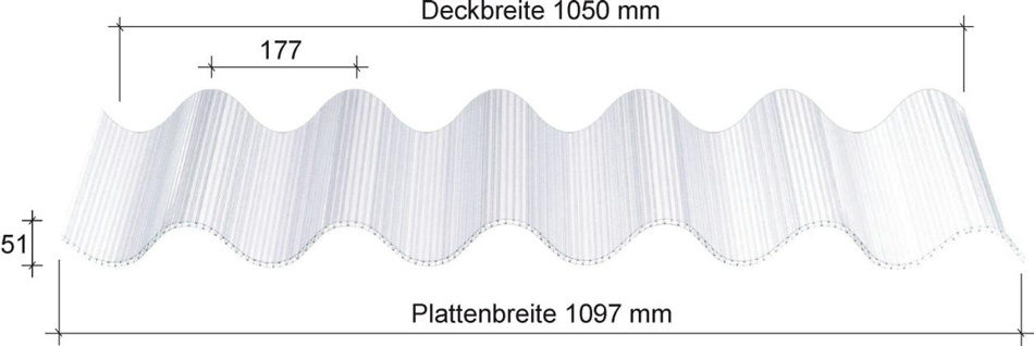 Hohlkammer-Wellplatte HKW 51/177-P6